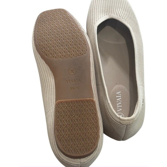 Vivaia Margot 2.0 Square Toe V-Cut Flats Shoes EU 39.5 US 8.5 Almond - Picture 4 of 5